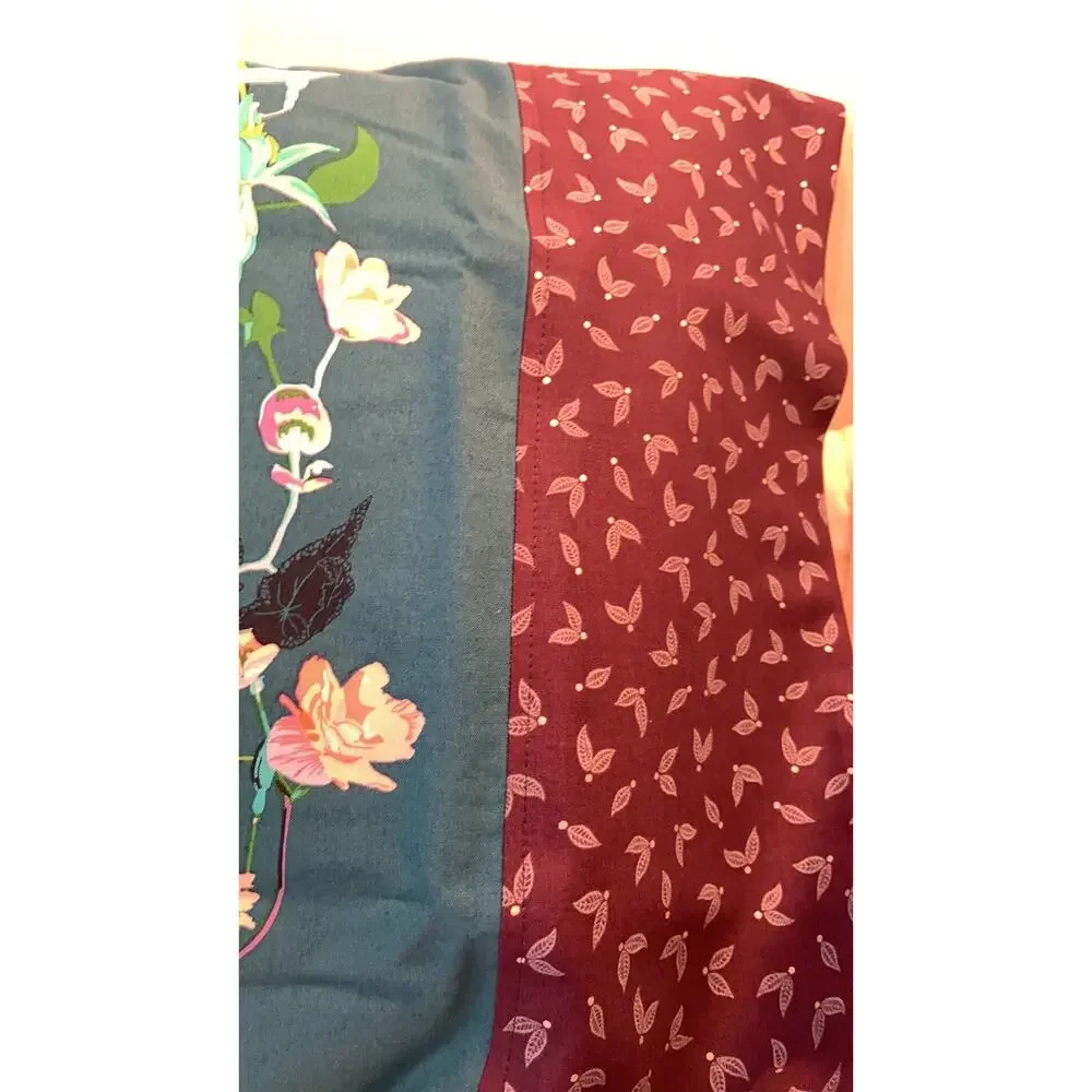 Handmade Floral Pillowcases, Anna Maria Horner Teal Peach Print